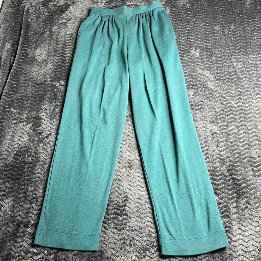 Weekenders Ladies Size S Pants In green Pleated Front Pockets Elastic Back